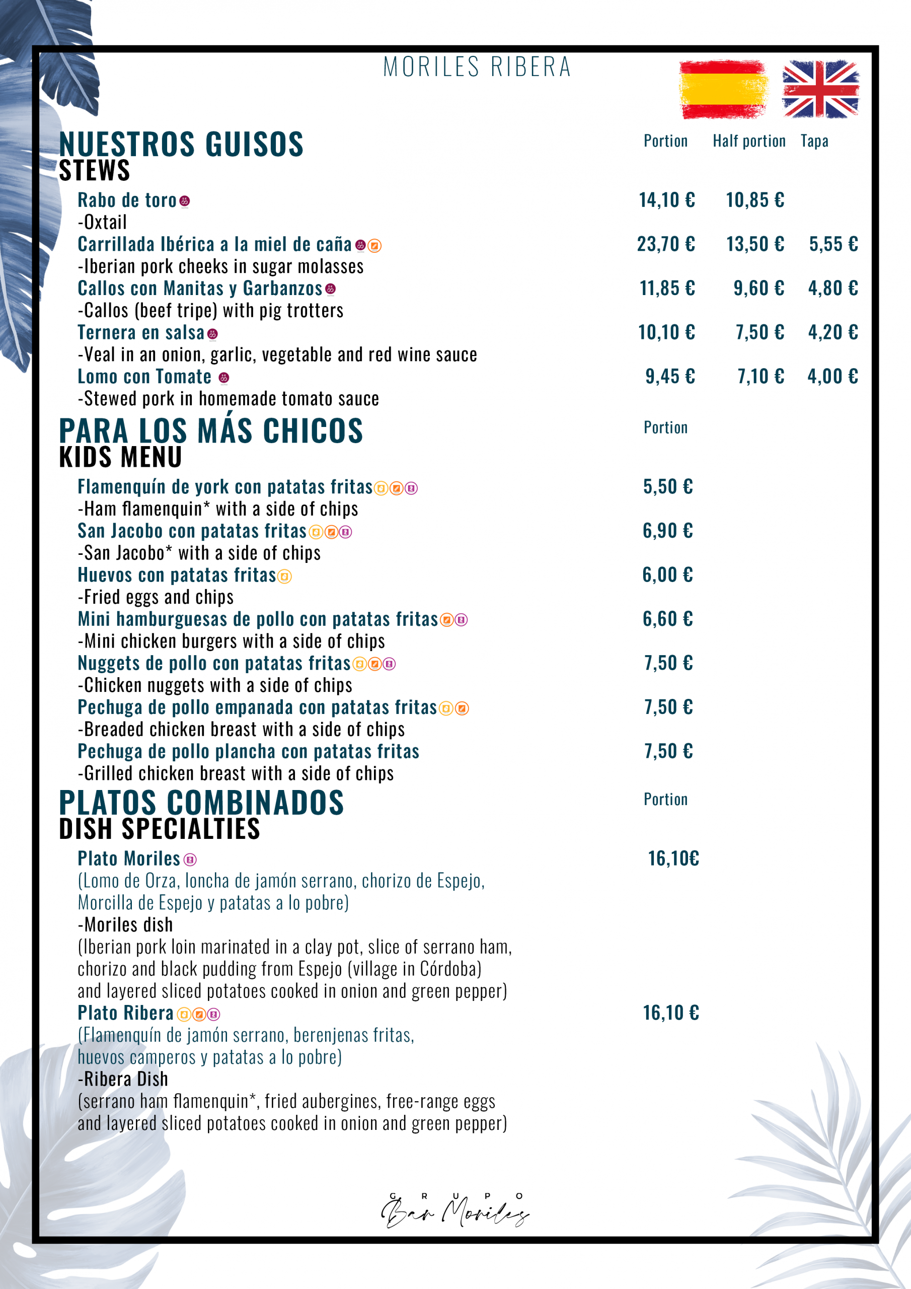 MR 038 (Guisos-Niños-Platos Combinados) EN