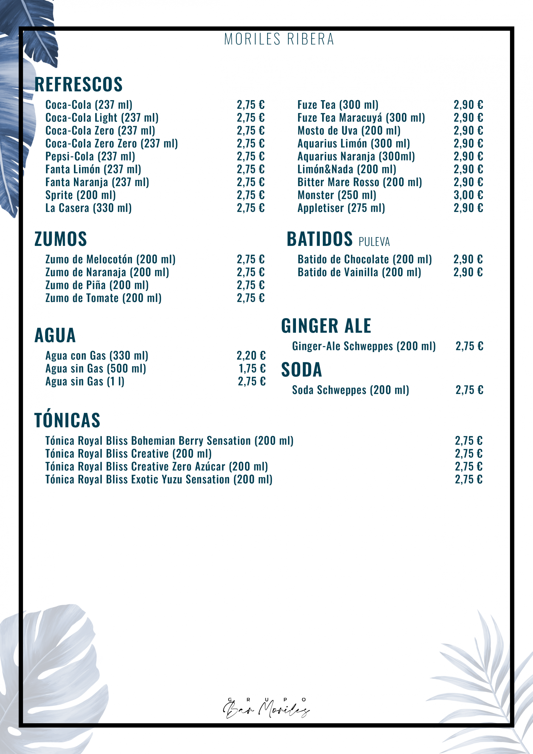 MR 012 (Refrescos y Tonicas)